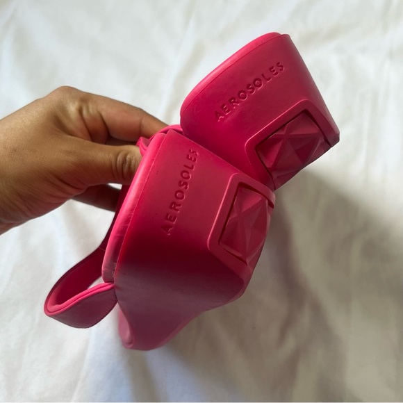 Aerosoles Women’s Isha Wedge Sandals Virtual Pink Vegan Leather Thong Size 8 - Picture 4 of 5